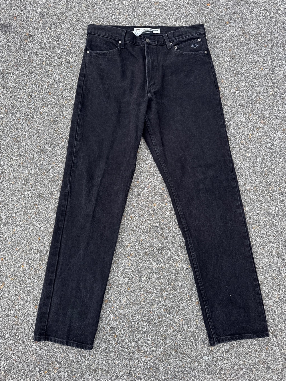 Harley-Davidson Black Straight Leg Denim Pants 36x34